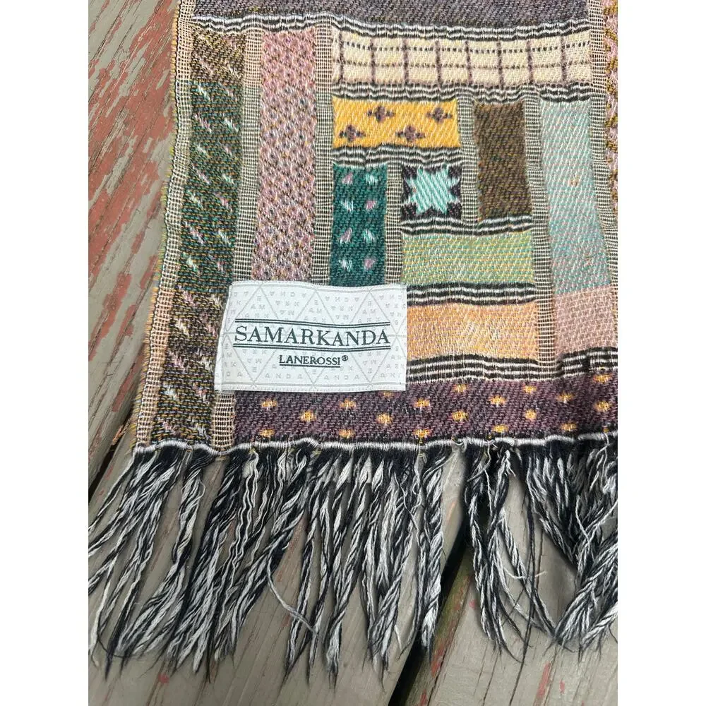 LaneRossi Samarkanda throw Blanket made in Italy Mcm knit geometric colorful art